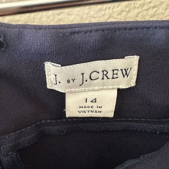 J Crew Navy Blue Stretch Mini Pencil Skirt Size 14 - Picture 3 of 7